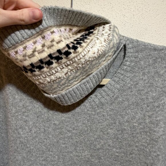 Anthropologie Daily Practice Turtleneck Sweater Dress Removable Collar Fair Isle - Picture 5 of 16